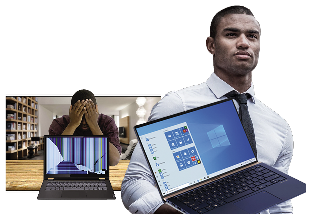 ecran de PC portable cassé écran cassé